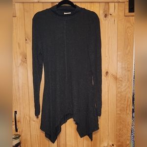 Cupio Long Sleeve Tunic Sweater/Dress Color Dark Gray